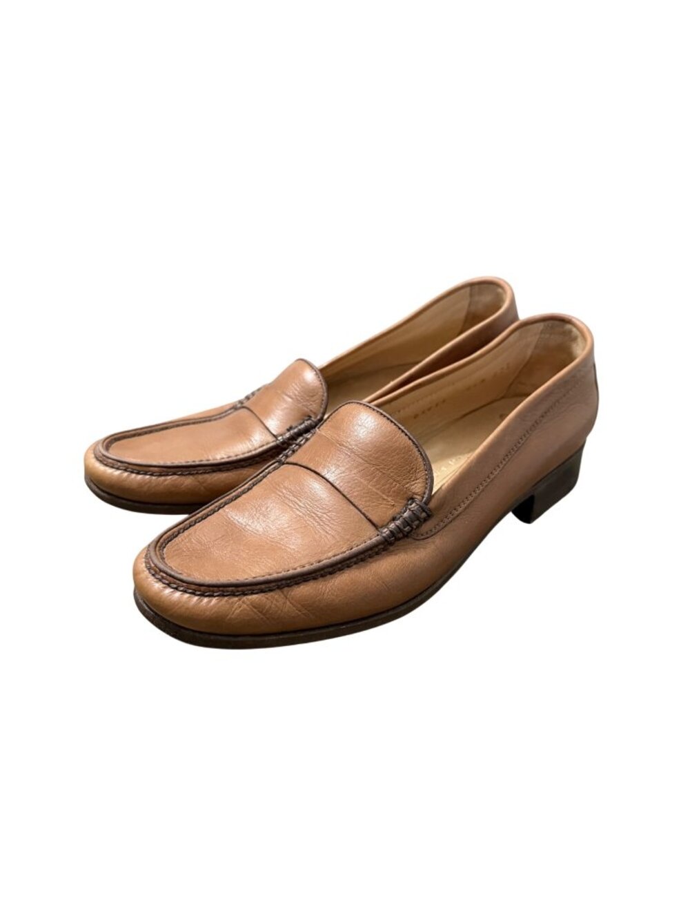 Gravati Arthur Beren Tan Leather Italy Slip On Loafer Shoes Womens Size 4.5